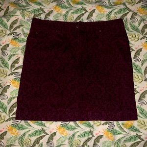 Mid length vine print thick skirt